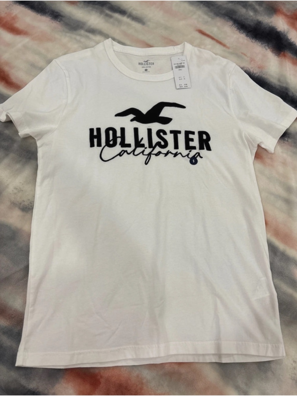 Hollister White Tee with Navy Logo